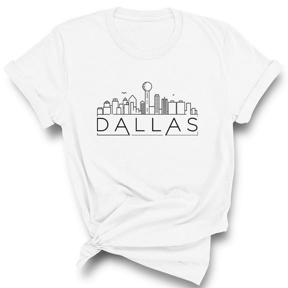 Skyline Dallas Texas Shirt Unisex Large White