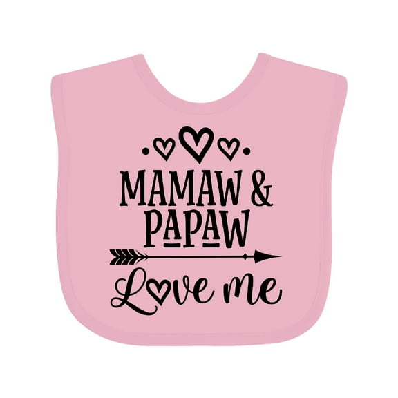 Inktastic Mamaw and Papaw Love Me Girls Baby Bib