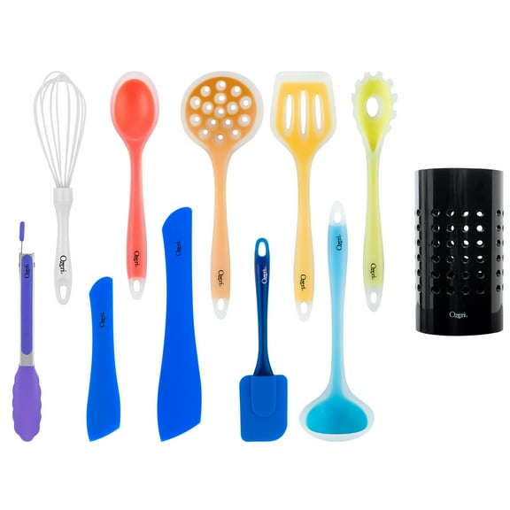 Ozeri 11-Piece Multicolor Silicone Utensil Set BPA-Free Heat-Resistant Kitchen Tools