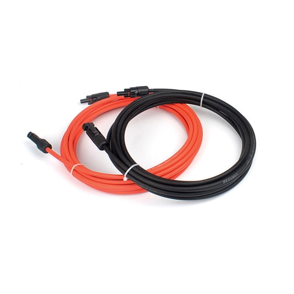 keepw 2 Pcs Câble d'Extension de Panneau Solaire en Cuivre de Remplacement 12AWG Isolant Pliable Anticorrosion IP67 Fil Étanche 3 Mètres
