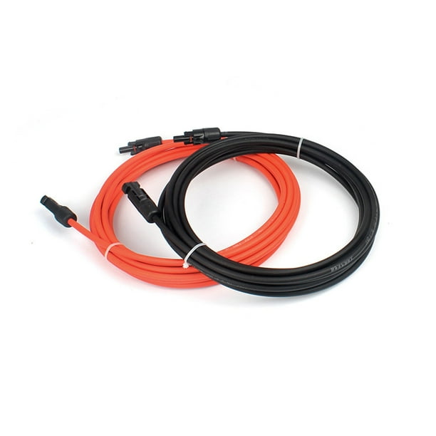 Ounissouiy Cable de extensión de Panel Solar para reparación, 2 piezas, 12AWG, aislante, flexible, antiflaming, anticorrosivo, IP67, resistente al agua Accesorios para electrodomésticos 6M Ounissouiy HA069869-02