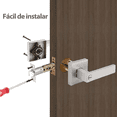 thumbnail image 4 of Cerradura Manija Niquel Cuadrada Baño C/ Privacidad L05-01 Níquel Satinado Xtellar blanco, 4 of 4