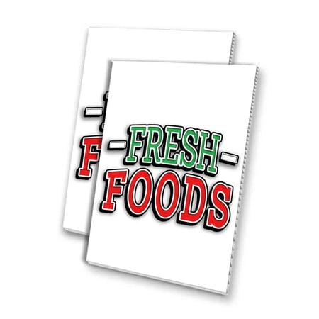 Fresh Foods (24 X 36 ) 4mm Corrugated Plastic Panel Graphics Applied To 1 Side (Pk of 2)