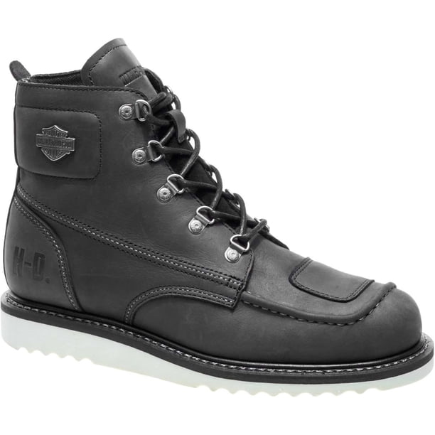 HARLEY-DAVIDSON FOOTWEAR Botas de cuña de cuero para motocicleta Hagerman para hombre, color negro 7