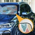 thumbnail image 3 of Yayeee Car Windshield Sun Shade Universal Fit Front Visor Protector, Pink Abstract Pattern, 3 of 8