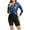 Blue-12, variant on Lopeceal Zip Front Rash Guard for Women Sexy Mesh Patchwork Tropical Printed Boyshorts Surfing Swimsuit Long Sleeve Bathing Suit