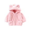 thumbnail image 5 of Toddler Boys Girls Flannel Hooded Loungewear Set, Warm Top & Pants Home Wear Pink 3 Years, 5 of 7