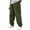 Dark Green, variant on Baggy Relaxed Fit Mens Pants - Wide Leg Corduroy Casual Trousers, Elastic Drawstring Waist Pull-on Pants with Embroidered Patches, Ventilated Streetwear for Casual Occasions L Green