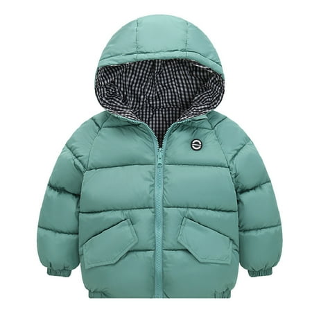 

Fsqjgq Toddler Coat Winter Toddler Kids Baby Boys Girls Winter Warm Jacket Outerwear Plaid Coats Hooded Padded Outwear 9 To 12 Month Boy Coat Polyester Green 100
