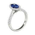 thumbnail image 4 of Aonejewelry 0.80 Ct. Ttw Elegant Look Diamond Marquise Shape Created Sapphire Ring In 10k White Gold, 4 of 4