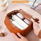 thumbnail image 4 of Bolsa portátil de gran capacidad impermeable para guardar brochas de maquillaje, hecha de cuero de PU, 4 of 5