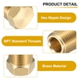 thumbnail image 3 of 2Pcs Tapón de cabeza hexagonal de latón, tapa de compresión, tapa de válvula de detención, 1/8" NPT, 3 of 7