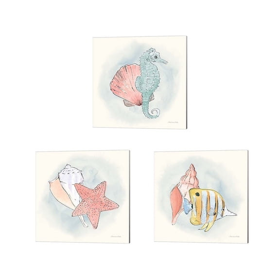 Metaverse Sara Zieve Miller 'Sea Life' Canvas Art (Set of 3)