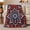 Navy Red Mandala, variant on Burgundy Autumn Damask Floral, Festive Halloween Scene, Warm Flannel Blanket for Living Room and Reading Nook with Detailed Artwork, Art Lovers Halloween Gift, Festive Home Decor