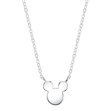 - Disney Sterling Silver Mickey Mouse Silhouette Pendant Necklace, 16