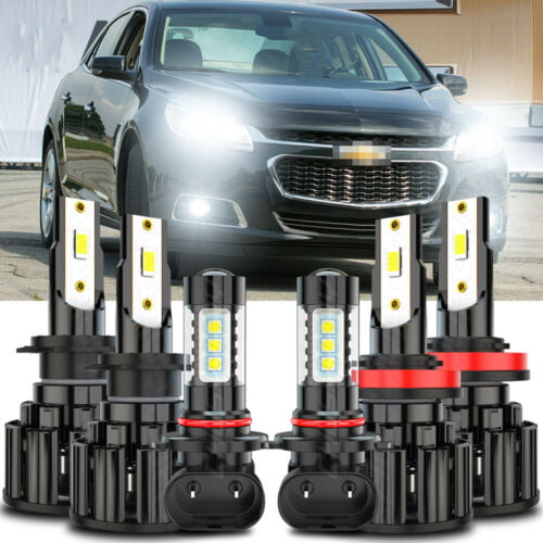 Fog Light Bulbs Kit 6000K For Chevy Malibu 2013-2015 LED Headlights Hi/Lo Beam 