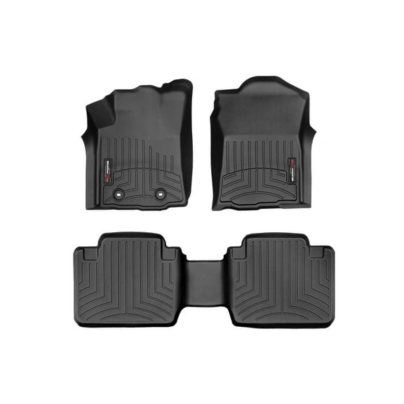 WeatherTech Custom Fit FloorLiners compatible with 2016-2017 Toyota Tacoma - 1st & 2nd Row, Black