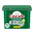 thumbnail image 2 of Cascade Complete Dishwasher Pods, Dishwasher Detergent, Dish Detergent Soap, Lemon, 55 Count, 2 of 12
