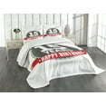 thumbnail image 3 of Ambesonne 15th Birthday Quilted Bedspread Set 3 Pcs, 15 Emblem, King Size, Red Grey and White, 3 of 5
