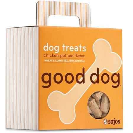 Sojos Good Dog Crunchy Natural Dog Treats, Chicken Pot Pie, 8-Ounce Box