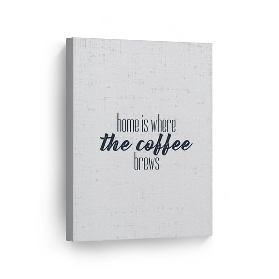 Smile Art Design Home is Where the Coffee Brews Rustic Lettering Canvas Wall Art Print Coffee Sign Kitchen Decor Quote Inspirational Gift Farmhouse Restaurant Office Coffee Shop Room Decor Gift 40x30