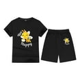 thumbnail image 4 of TOOYOU Girls Summer Outfit Sets World Bee Day Children'S Short Sleeved Festival Series Printed Color Comfortable Round Neck T Shirt Two Piece Set Girls Matching Outfits Size 12-13 Years Black, 4 of 4