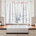 thumbnail image 2 of Ambesonne Adventure Kitchen Curtains, Paper Plane Sketch, 55"x39", Bluegrey Red White, 2 of 3
