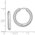 thumbnail image 2 of Beautiful Sterling Silver Rhodium Polished Hinged Hoop Earrings, 2 of 2