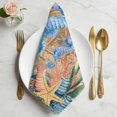 thumbnail image 2 of Seahorse Coastal Cloth Napkins, Summer Nautical Starfish Coral Brown Anchor Washable and Reusable Dinner Napkins Set of 6, Table Napkin for Kitchen Party Birthday Wedding Hotel Housewarming 20"x20", 2 of 9