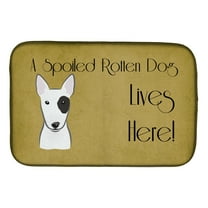 Caroline's Treasures Bull Terrier Spoiled Dog Lives Here Dish Drying Mat