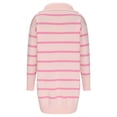 thumbnail image 5 of Womens Long Sleeve Fall Dresses Ladies New V-neck Long Sleeve Sweater Striped Loose Casual Knitted Dress,Pink,L, 5 of 8