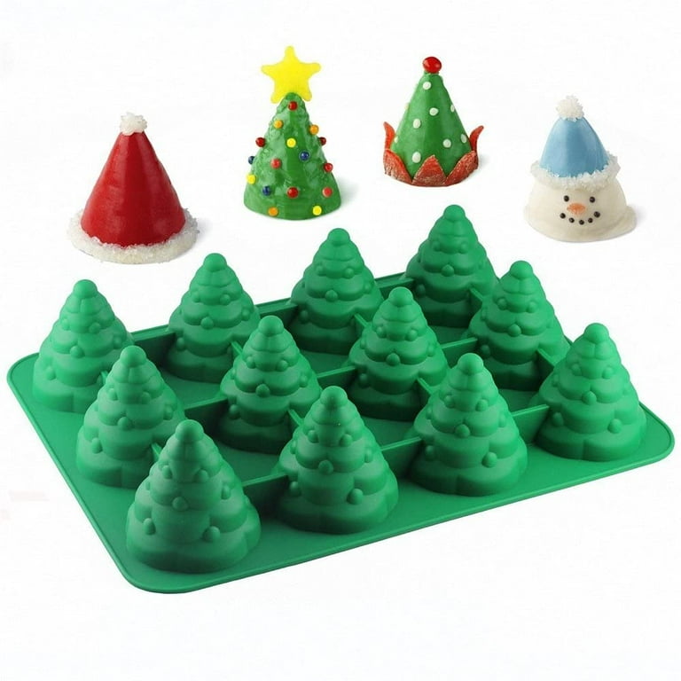 DOITOOL Christmas Cake Pan Christmas Tree Cake Pan 3D Silicone Christmas  Tree Baking Molds for Holiday Parties Favor Supplies Mousse Cake Muffin