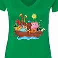 thumbnail image 4 of Inktastic Animal Ark Bible Story Christian Women's V-Neck T-Shirt, 4 of 5