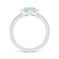 thumbnail image 2 of ANGARA Natural Pear Aquamarine and Diamond Halo Split Shank Ring in 14K White Gold for Women (Size-8x6mm) | March Birthstone, Birthday, Anniversary, Jewelry Gift for Women | Natural Aquamarine Ring, 2 of 9