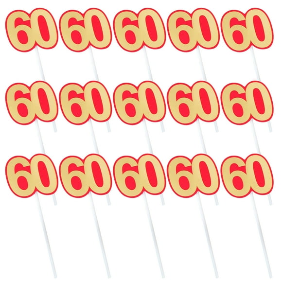 20pcs 60-Years Toppers 60th Birthday Cake Decorating Toppers Cake Picks