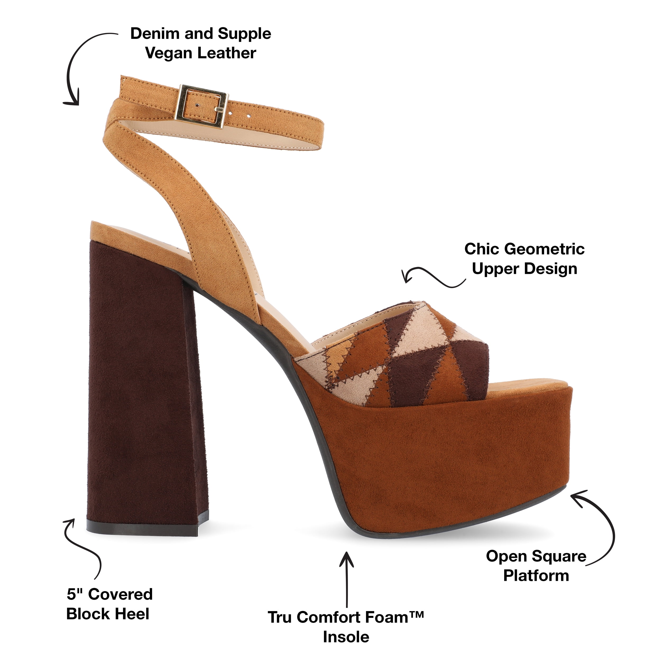 Journee Womens Asherby High Heel Platform Sandals