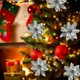 thumbnail image 2 of 24 piezas de flores artificiales de Pascua de plata, cabezas de flores de 14 cm, decoraciones para árboles de Navidad, decoraciones navideñas de Pascua para decoración de fiestas, 2 of 4