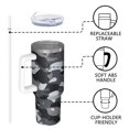 thumbnail image 3 of Camouflage 40oz Tumbler– Stainless Steel Insulated Tumbler with Handle and Straw, Large Capacity Travel Cup for Hot & Cold Drinks, 3 of 6