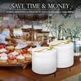 thumbnail image 6 of 200 Pcs White Plastic Dessert Plates for Weddings and Gold Plastic Forks, 7.5" Wedding Cake Plates and Forks, Elegant Salad/ Appetizer Plates Disposable for Party, Thanksgiving, Reception, 6 of 7