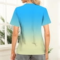 thumbnail image 4 of HomeDM Womens Square Neck Short Sleeve T Shirts Summer Going Out Tops Trendy Color Block Basics Tees S-2XL, 4 of 8