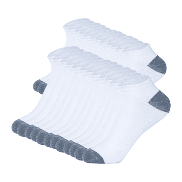 AUQ 12Pcs Ankle Socks,Comfortable Men Socks Multipack,Moisture-Wicking Breathable Crew Socks,White