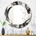 thumbnail image 2 of DESIGN ART Designart 'Black and White Minimalistic ' Printed Modern Mirror - Oval or Round Wall Mirror - Grey 20in.x30in., 2 of 5