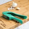 Tasty Garlic Press with 2 Compartments for Mincing or Slicing, Stainless Steel, Dishwasher Safe, Green