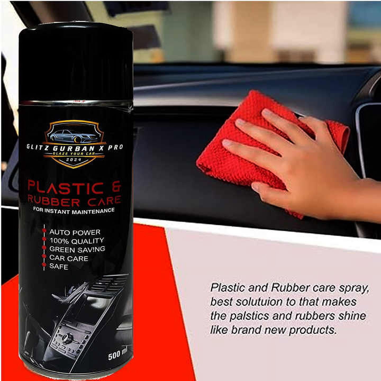 Super Cleaner & Plastic Restorer Kit for Car Care Exterior & Interior Detailing with Black Plastic Spray Car Care Products