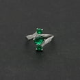 thumbnail image 2 of Birthstone Ring for Women Statement Ring 3 Stone Sterling Silver Cz Ginger Lyne Collection, 2 of 5