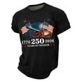 thumbnail image 2 of Zimjoy Men's 4th of July T-Shirts Patriotic Cannon Fireworks Graphic Tee Shirts 250 Years of Freedom Crew Neck Short Sleeve Tops, Black L, 2 of 5