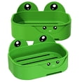 thumbnail image 6 of FONWILYO Wall Mounted Self-Draining Frog Soap Dish Green 2Pcs 5.5X3.9X1.6In, 6 of 8