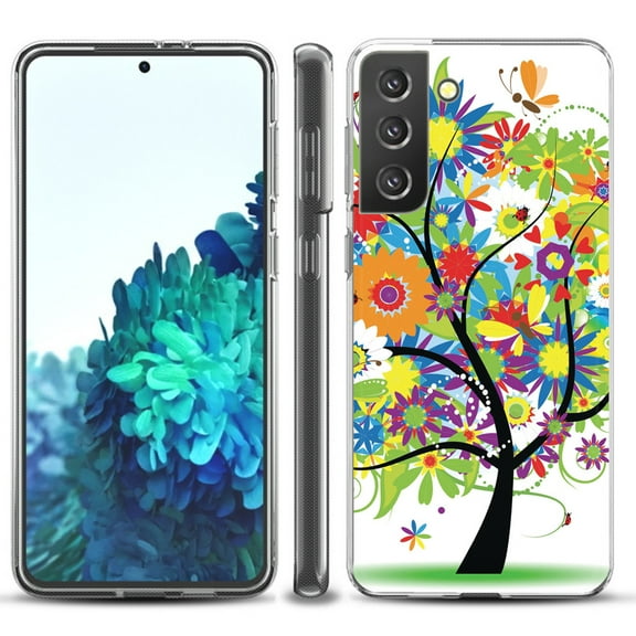 Slim-Fit TPU Protective Phone Case compatible with Samsung Galaxy S21  5G / S21 PLUS 5G, by OneToughShield ® - Colorful Tree