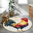 thumbnail image 4 of Rooster Round Area&nbsp;Rug 3.3ft Retro Chicken Farm Animal Rustic Country Non-Slip&nbsp;Washable Circle Rugs Soft Felt Indoor Floor Mat for Bedroom Kitchen Living Room Bathroom, 4 of 9