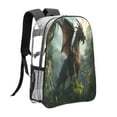 thumbnail image 3 of Rocae Forest Stone-Colored Dragon for 16inch Clear Backpack Transparent School Backpack for Women Men, Capacity Clear Bag for College, Travel, 3 of 7